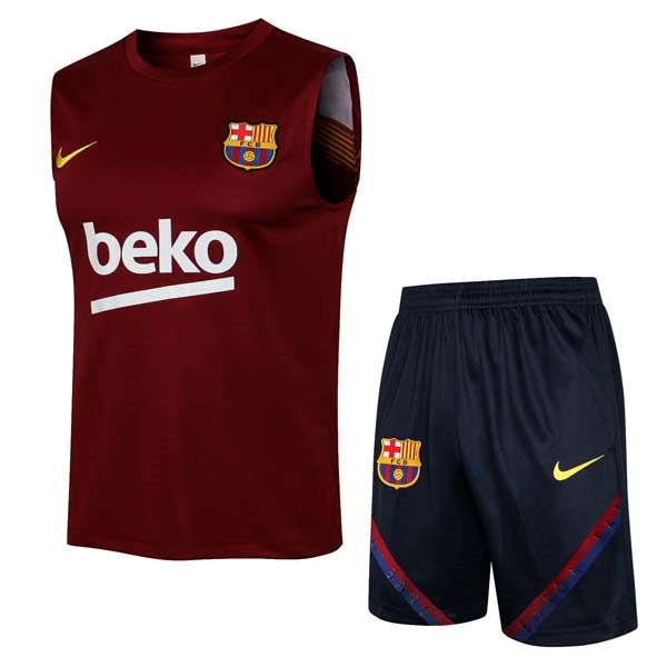 Camiseta Barcelona Sin Mangas Conjunto Completo 2022 Rojo